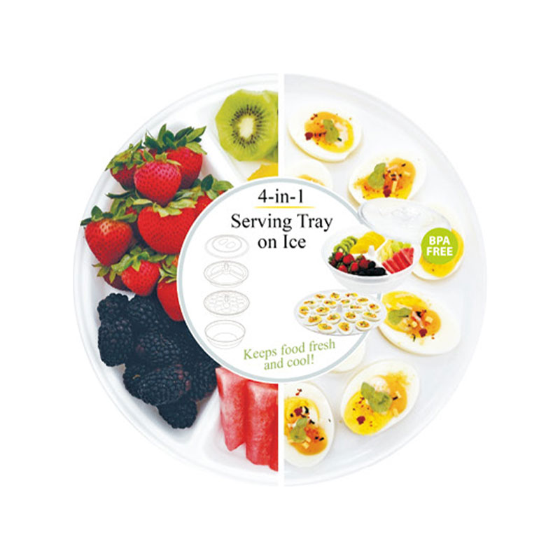 Bandeja de servir 4 em 1 com gelo
